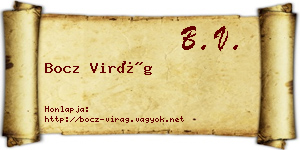 Bocz Virág névjegykártya